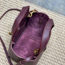 AAAAA Replica YSL Saint Laurent Le 5 à 7 Bea Baby Tote Bag in Burgundy Fake Clone