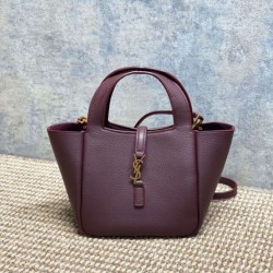 AAAAA Replica YSL Saint Laurent Le 5 à 7 Bea Baby Tote Bag in Burgundy Fake Clone