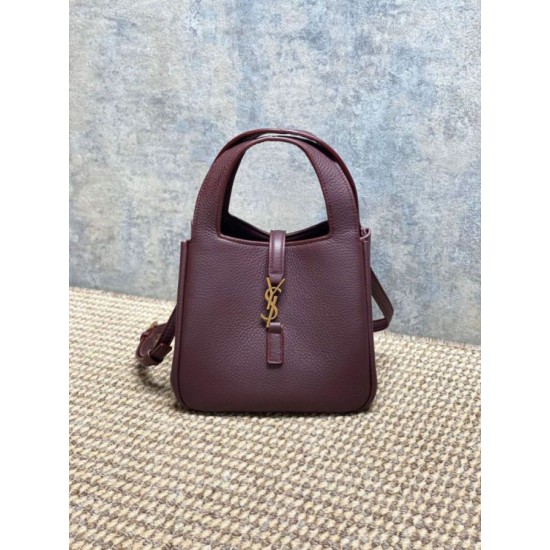 Best Replica YSL Saint Laurent Le 5 à 7 Bea Baby Tote Bag in Burgundy Knockoff AAAAA Replica YSL Saint Laurent Le 5 à 7 Bea Baby Tote Bag in Burgundy Fake Clone