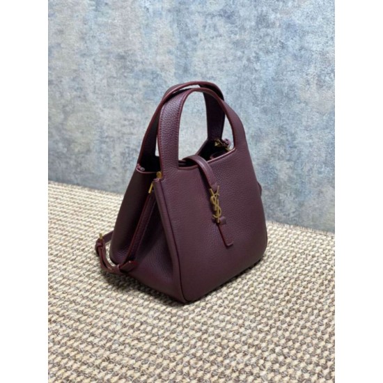 Best Replica YSL Saint Laurent Le 5 à 7 Bea Baby Tote Bag in Burgundy Knockoff AAAAA Replica YSL Saint Laurent Le 5 à 7 Bea Baby Tote Bag in Burgundy Fake Clone