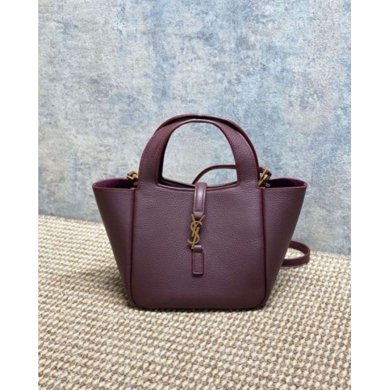 Best Replica YSL Saint Laurent Le 5 à 7 Bea Baby Tote Bag in Burgundy Knockoff AAAAA Replica YSL Saint Laurent Le 5 à 7 Bea Baby Tote Bag in Burgundy Fake Clone