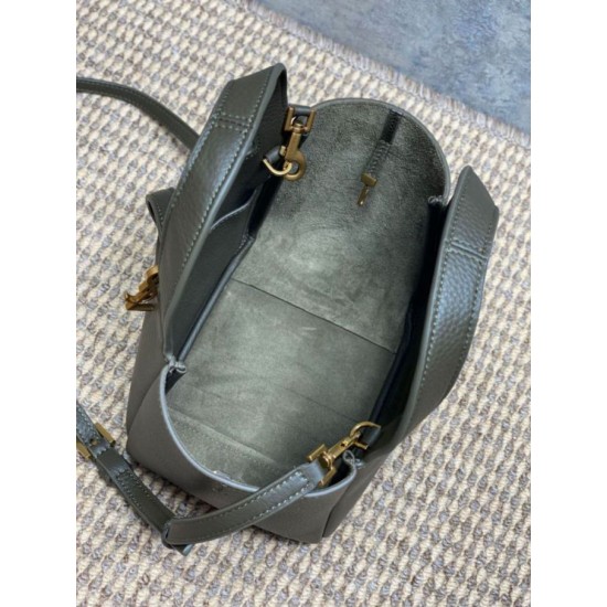 AAAAA Replica YSL Saint Laurent Le 5 à 7 Bea Baby Tote Bag in Dark Green Fake Clone