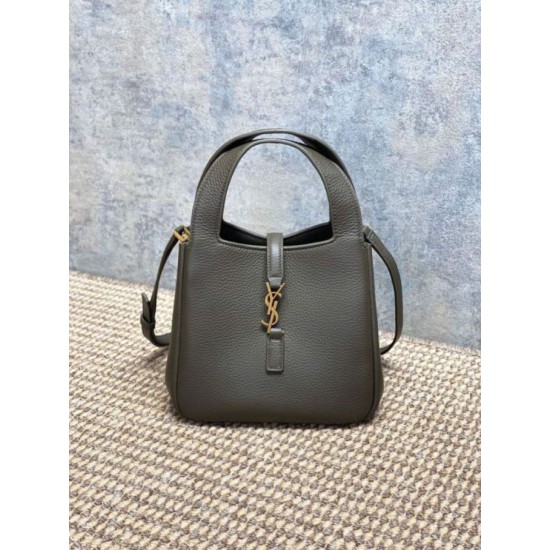 AAAAA Replica YSL Saint Laurent Le 5 à 7 Bea Baby Tote Bag in Dark Green Fake Clone