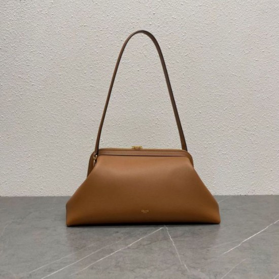 AAAAA Replica Celine Doctor Clutch in Soft Calfskin Brown Fake Clone