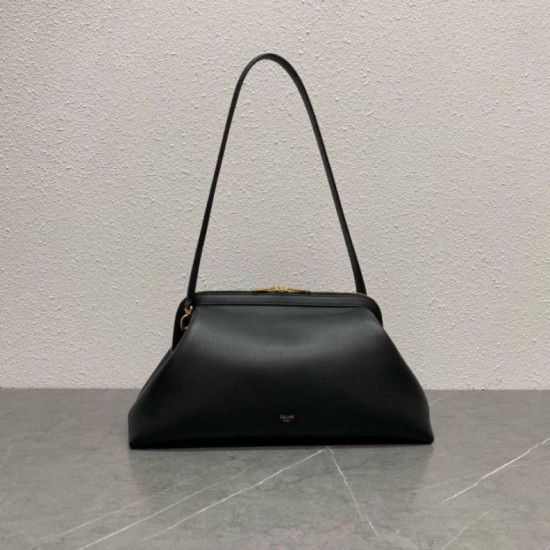 AAAAA Replica Celine Doctor Clutch in Soft Calfskin Black Fake Clone
