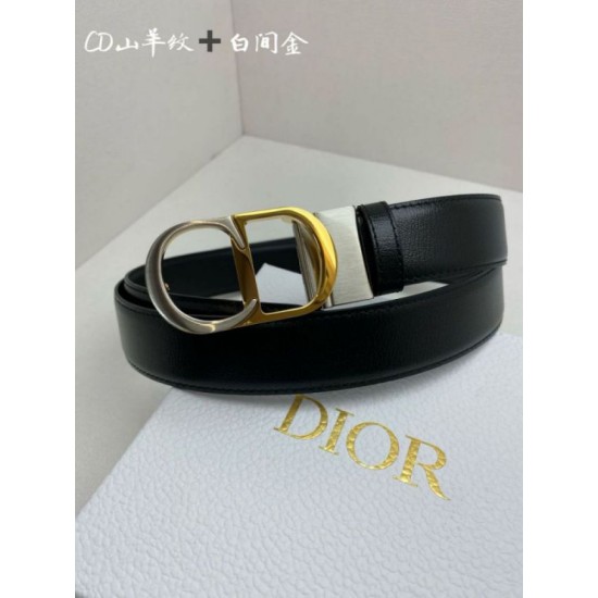 AAAAA Replica Dior 30 Montaigne Reversible Belt with CD Buckle and Logo 35MM Black Fake Clone