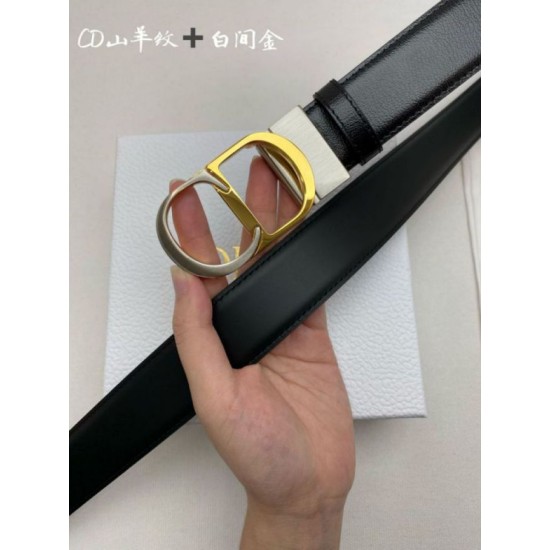 AAAAA Replica Dior 30 Montaigne Reversible Belt with CD Buckle and Logo 35MM Black Fake Clone