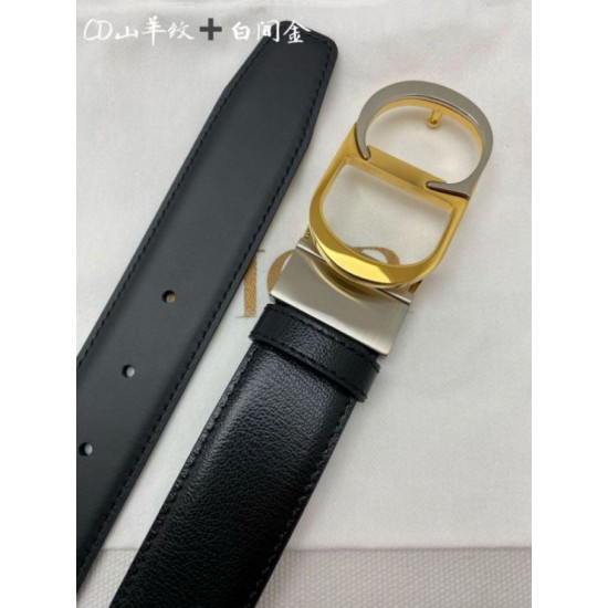 AAAAA Replica Dior 30 Montaigne Reversible Belt with CD Buckle and Logo 35MM Black Fake Clone