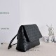 Super Clone Knockoff Bottega Veneta Giorno Intrecciato Shoulder Bag Black