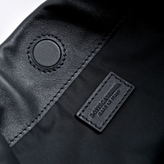 Super Clone Knockoff Bottega Veneta Giorno Intrecciato Shoulder Bag Black