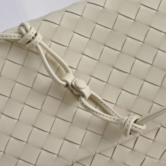 Super Clone Knockoff Bottega Veneta Giorno Intrecciato Shoulder Bag White