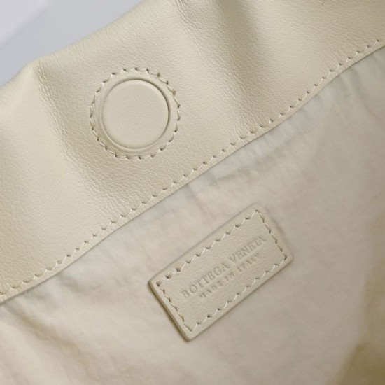 Super Clone Knockoff Bottega Veneta Giorno Intrecciato Shoulder Bag White