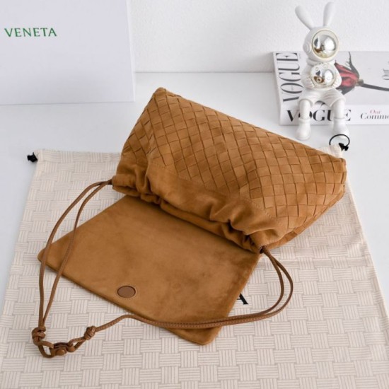 Super Clone Knockoff Bottega Veneta Giorno Intrecciato Dust Bag Brown Intrecciato Velvet