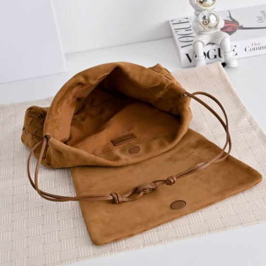 Super Clone Knockoff Bottega Veneta Giorno Intrecciato Dust Bag Brown Intrecciato Velvet