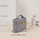 High Quality Replica Bottega Veneta Makeup Bag Gray Suede Super Clone Knockoff Bottega Veneta Makeup Bag Gray Suede