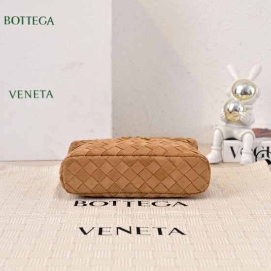 Super Clone Knockoff Bottega Veneta Makeup Bag Brown Suede