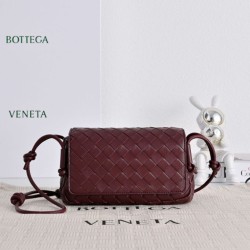 Super Clone Knockoff Bottega Veneta Notturno Intrecciato Shoulder Bag Burgundy