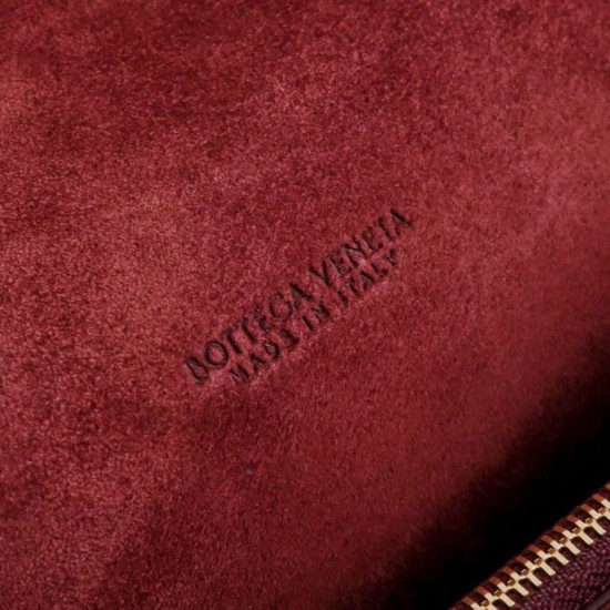 Super Clone Knockoff Bottega Veneta Notturno Intrecciato Shoulder Bag Burgundy