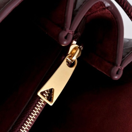Super Clone Knockoff Bottega Veneta Notturno Intrecciato Shoulder Bag Burgundy