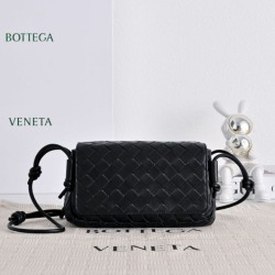 Super Clone Knockoff Bottega Veneta Notturno Intrecciato Shoulder Bag Black