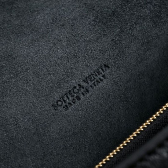 Super Clone Knockoff Bottega Veneta Notturno Intrecciato Shoulder Bag Black