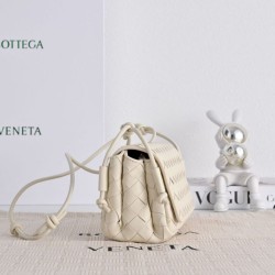 Super Clone Knockoff Bottega Veneta Notturno Intrecciato Shoulder Bag White