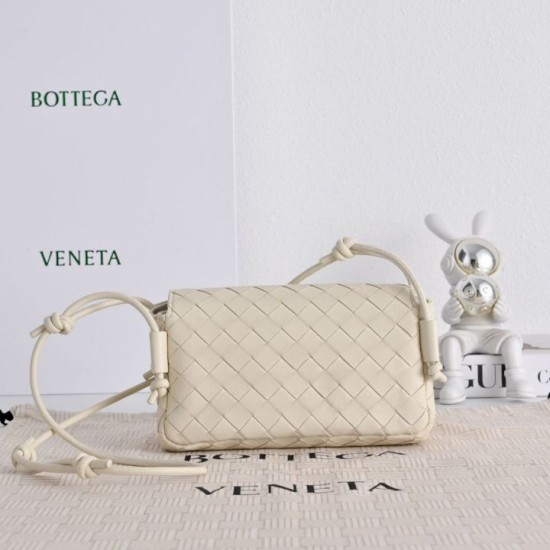 Super Clone Knockoff Bottega Veneta Notturno Intrecciato Shoulder Bag White