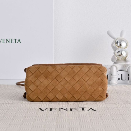 Super Clone Knockoff Bottega Veneta Notturno Intrecciato Shoulder Bag Brown Suede