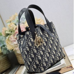 Super Clone Knockoff Dior Toujours Small Denim Jacquard Oblique Bag Blue