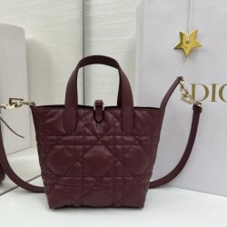 Super Clone Knockoff Dior Toujours Small Vertical Tote Bag Burgundy