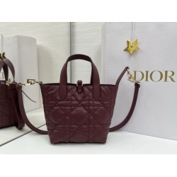 Super Clone Knockoff Dior Toujours Small Vertical Tote Bag Burgundy