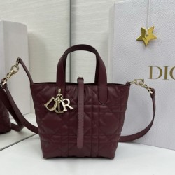 Super Clone Knockoff Dior Toujours Small Vertical Tote Bag Burgundy