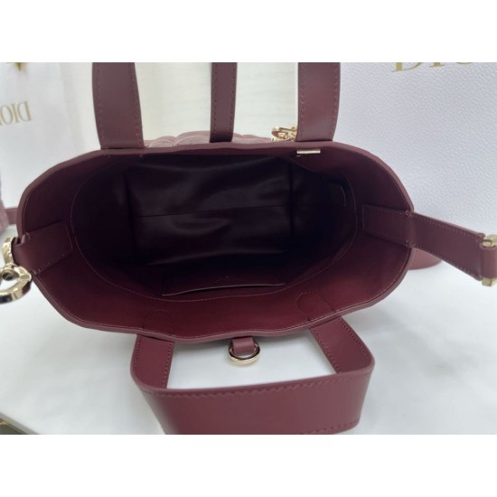 Super Clone Knockoff Dior Toujours Small Vertical Tote Bag Burgundy