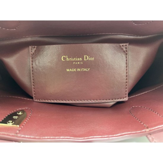 Super Clone Knockoff Dior Toujours Small Vertical Tote Bag Burgundy