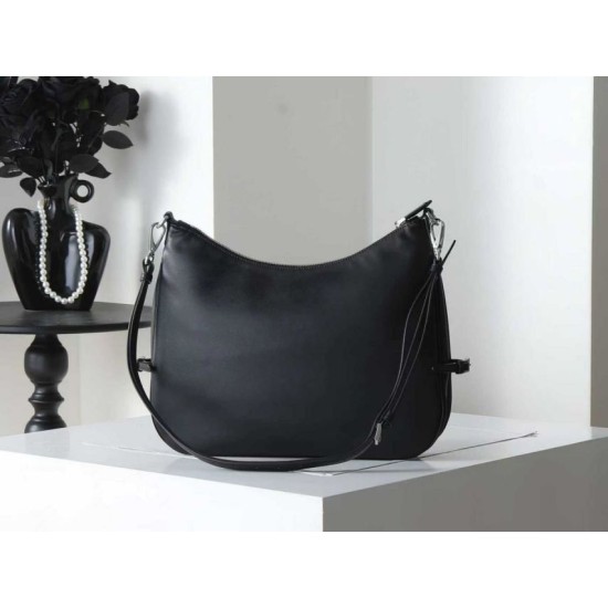 Super Clone Knockoff Prada Fold Large Crossbody Bag 1BC288 Black/Brown