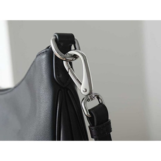 Super Clone Knockoff Prada Fold Large Crossbody Bag 1BC288 Black/Brown