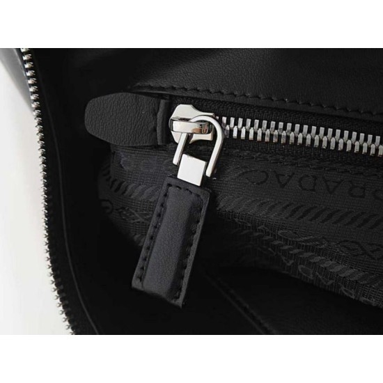 Super Clone Knockoff Prada Fold Large Crossbody Bag 1BC288 Black/Brown