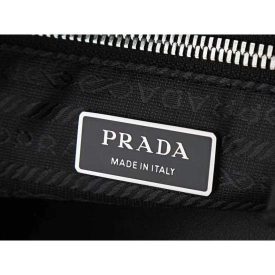 Super Clone Knockoff Prada Fold Large Crossbody Bag 1BC288 Black/Brown