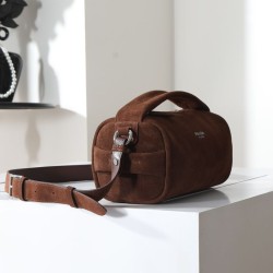 High Quality Replica Prada Boston Crossbody Bag 2VH188 Brown Suede Super Clone Knockoff Prada Boston Crossbody Bag 2VH188 Brown Suede