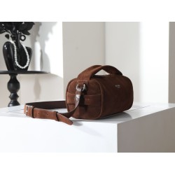 Super Clone Knockoff Prada Boston Crossbody Bag 2VH188 Brown Suede