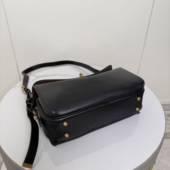 Super Clone Knockoff Balenciaga Le 7 Medium Crossbody Bag Black