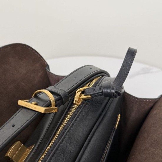 Super Clone Knockoff Balenciaga Le 7 Medium Crossbody Bag Black
