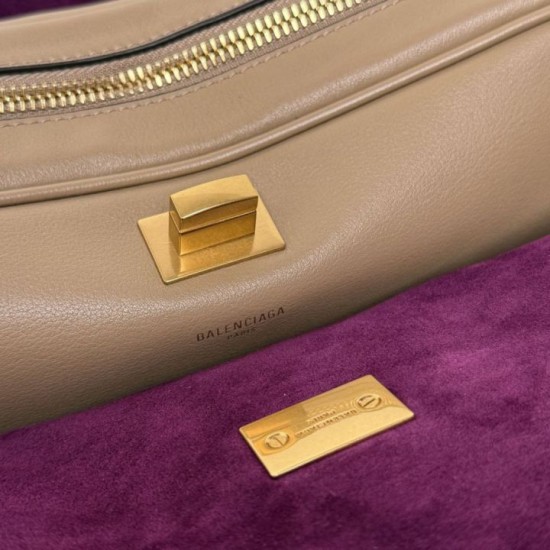 Super Clone Knockoff Balenciaga Le 7 Medium Crossbody Bag Apricot