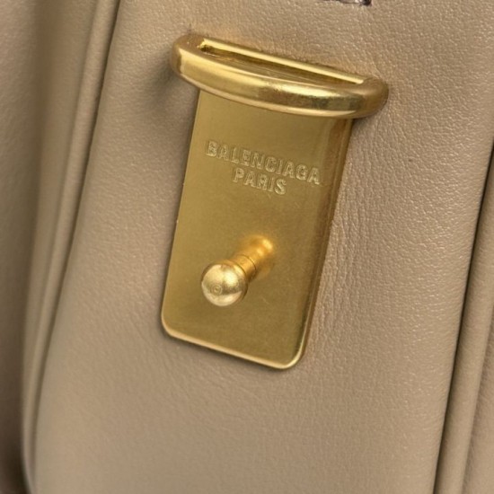 Super Clone Knockoff Balenciaga Le 7 Medium Crossbody Bag Apricot