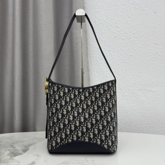 Mirror Quality Replica Dior Médaillon Medium Bucket Bag M1532 Dior Oblique Blue Knockoff