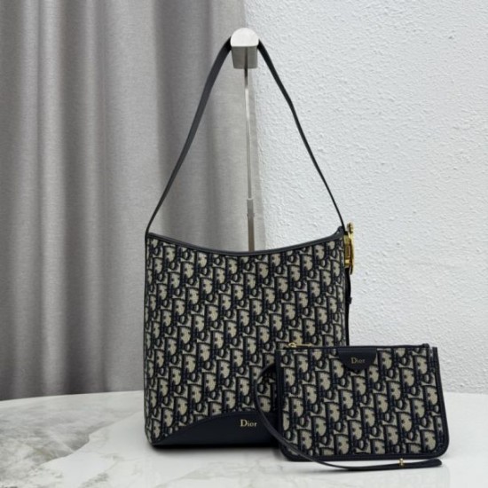 Mirror Quality Replica Dior Médaillon Medium Bucket Bag M1532 Dior Oblique Blue Knockoff