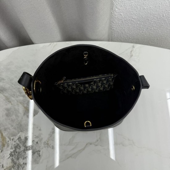 Mirror Quality Replica Dior Médaillon Medium Bucket Bag M1532 Black Knockoff