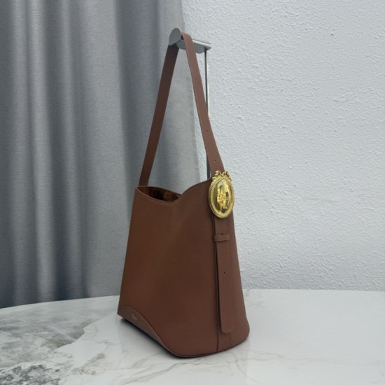 Mirror Quality Replica Dior Médaillon Medium Bucket Bag M1532 Brown Knockoff