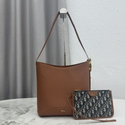 Mirror Quality Replica Dior Médaillon Medium Bucket Bag M1532 Brown Knockoff