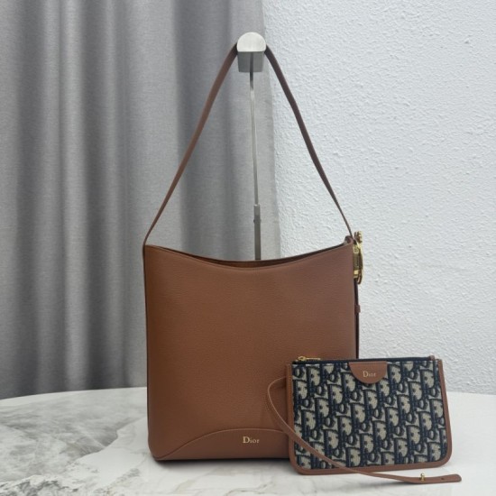 Mirror Quality Replica Dior Médaillon Medium Bucket Bag M1532 Brown Knockoff